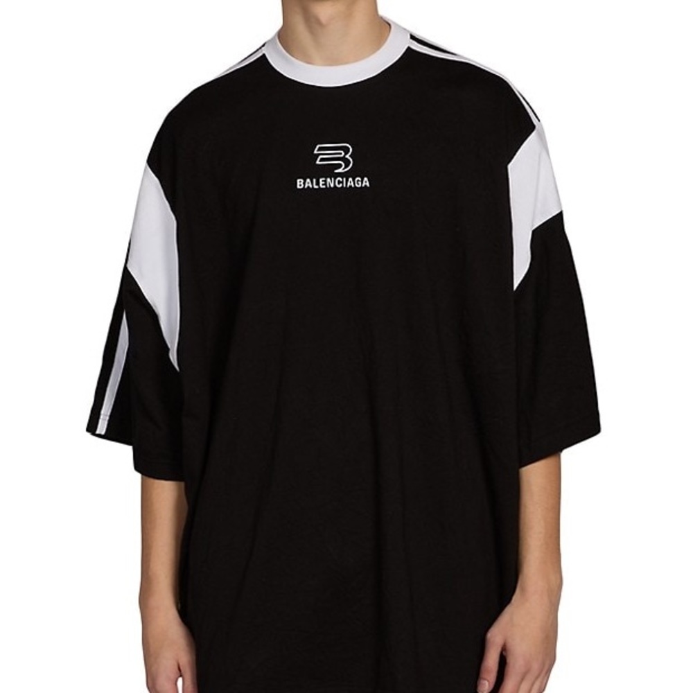 Balenciaga Embroidered Logo T-Shirt Black
